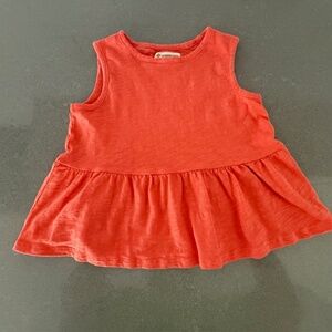 NWOT-Tucker + Tate Girl Sz 5 Peplum Tiered Sleeveless Orange Top